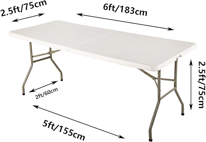 FORLIFE Spandex Table Covers - Fitted Tablecloth for 6ft Rectangular Tables with Stretch Patio Design - Perfect for Weddings, Banquets, and Parties - Available in Black