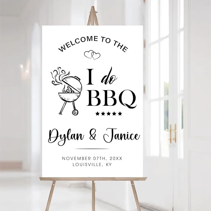 Personalized I Do BBQ Welcome Sign, I Do BBQ Wedding Engagement Party Yard Sign, BBQ Rehearsal Dinner Sign, Couples Shower BBQ Sign, BBQ Yard Sign, BBQ Signs For Outside, I Do BBQ Decorations