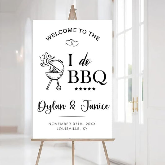 Personalized I Do BBQ Welcome Sign, I Do BBQ Wedding Engagement Party Yard Sign, BBQ Rehearsal Dinner Sign, Couples Shower BBQ Sign, BBQ Yard Sign, BBQ Signs For Outside, I Do BBQ Decorations