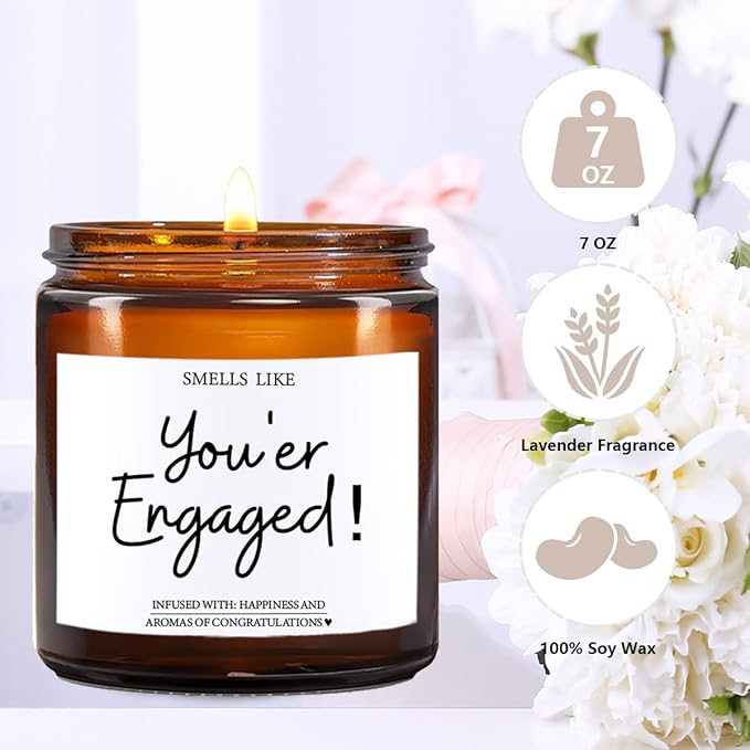 Engagement Gifts for Couples Her Engagement Party Decorations Gift for Couple Wine Bag Scented Candles Set Pairs Well with Getting Engaged Gifts Wine Bottle Bag Smell Like You're Engaged