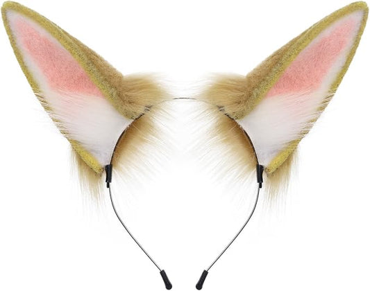 Faux Fur Plush Animal Cat Fox Ears Headband Furry Cute Headwear for Parties Cosplay Costumen Accessory