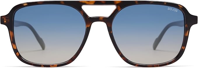 SOJOS Retro Aviator Sunglasses for Women Men,Trendy Rectangle Womens Mens Shades Sun Glasses SJ2202