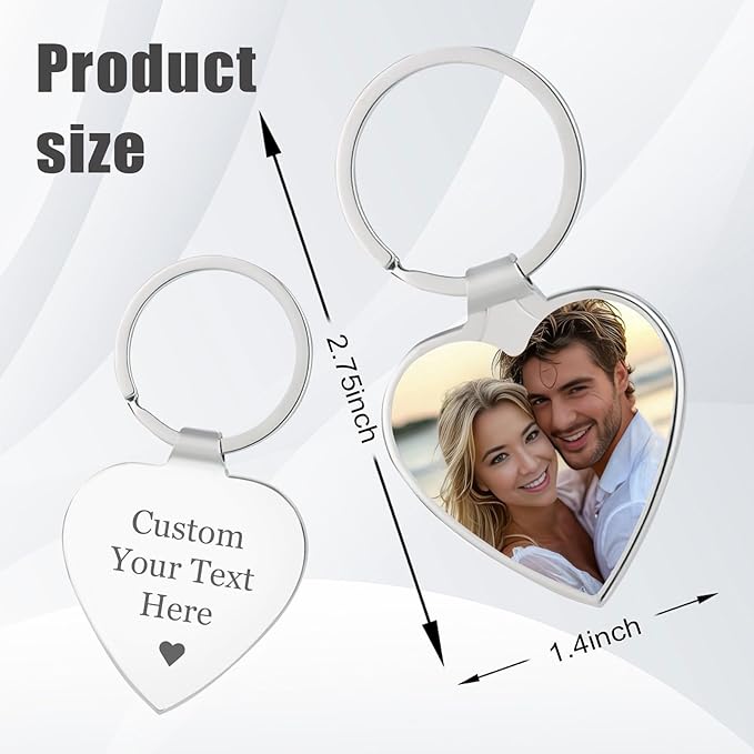 Customized Double Sided Keychain - Personalized Engraved Text/Number/Name Keychain, Custom Key chain Gift for Boyfriend