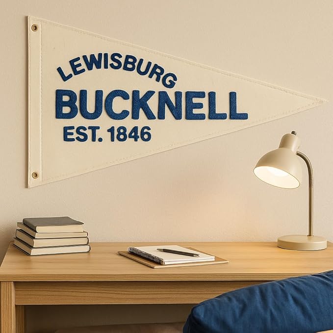 Custom Hand Embroidered Pennant Banner for University, Personalized State City Year Hand-Stitched Canvas Flag for College Dorm Wall Decor, Graduation Gifts Alumni Souvenir, Sports Spirit Banner Flag
