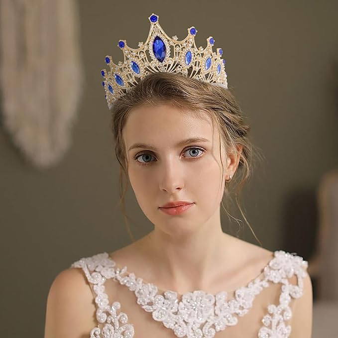 Tiaras Headbands Crown for Women and Girls, Princess Rhinestone Crown for Bridal, Crystal Queen Tiara Head Band Hair Accessories for Prom Wedding and Party
