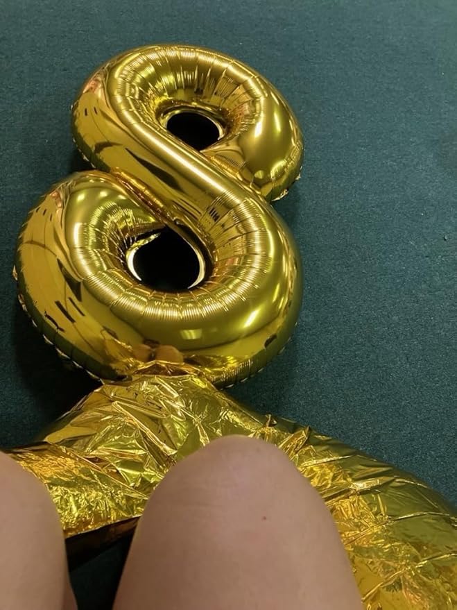 Smlpuame 40 inch Number Balloon 0-9 Gold Large Number 18 Balloons,Digital Balloons for Birthday Party Celebration Decorations Supplies, Helium Foil Number Balloons for Wedding Anniversary