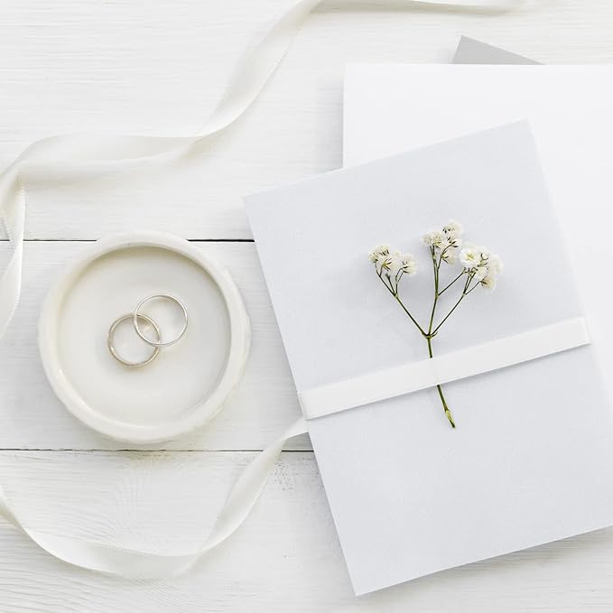 White Satin Ribbon - 1/4 inch x 50 Yards, Double Face Solid Color, Thick and Durable Ribbon Roll for Gift Wrapping, Crafts, Hair and Multiple Decorations