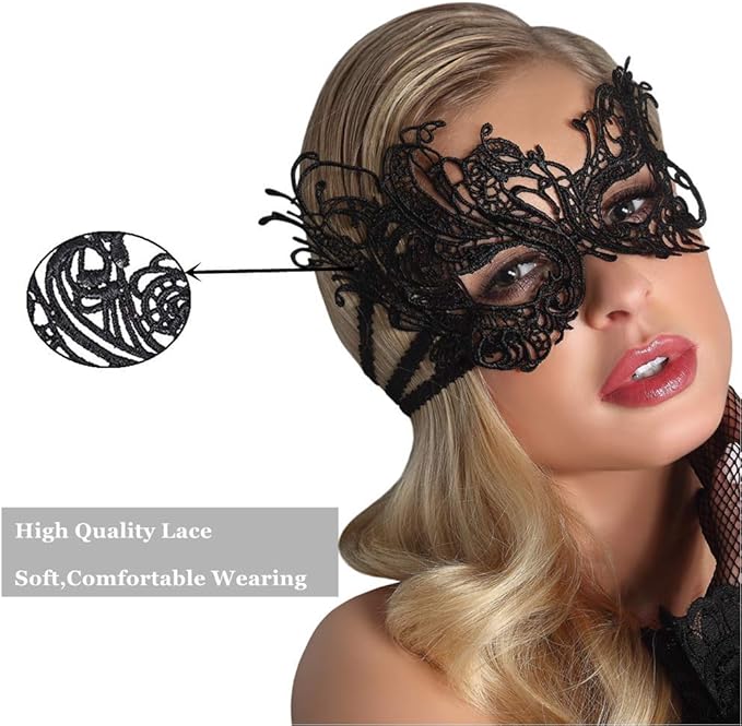 Exlinonline Lace Masquerade Mask Elastic,Fit for Adult,Soft Gentle Material,Specially For Costume,Thememed Party