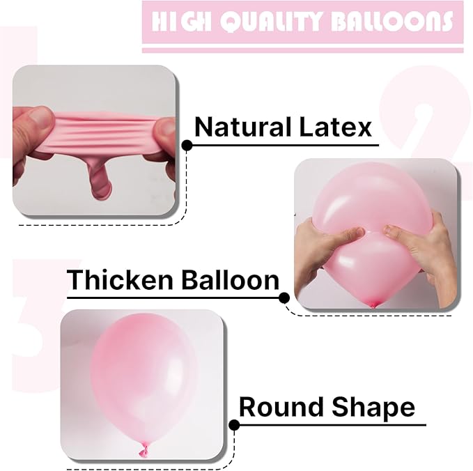 PartyWoo Pink Balloons 100 pcs Light Pink Balloons Different Sizes Pack of 36 18 12 10 5 Inch Pastel Pink Balloon Arch Kit Baby Pink Balloon Garland for Baby Shower Birthday Party Decorations Pink-Q05