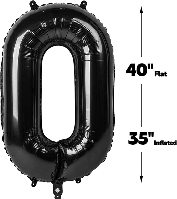 Black 40 Inch 10 Number Balloons, Balloon Decorations for 10 Birthday, Foil Giant 10 Birthday Graduations Anniversary Party