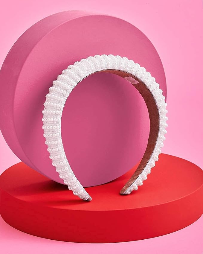 xo, Fetti Bachelorette Party Decorations Pearl Headband with Detachable Veil | White Headpiece Bridal Shower Gift, Bridesmaid Favors