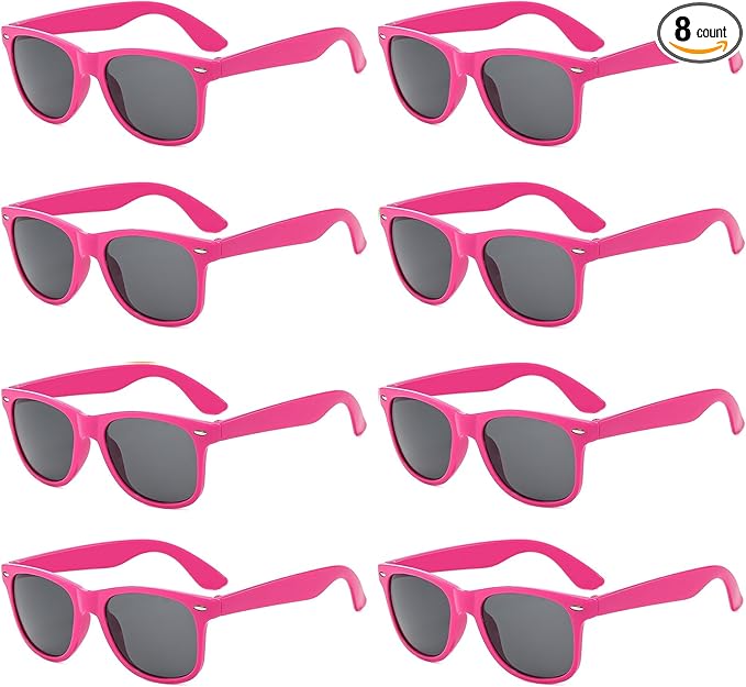 Pibupibu Neon Colors Party Favor Supplies Unisex Sunglasses Pack of 8