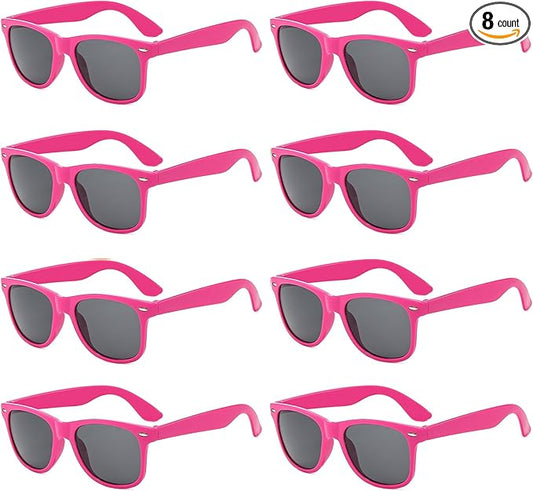 Pibupibu Neon Colors Party Favor Supplies Unisex Sunglasses Pack of 8