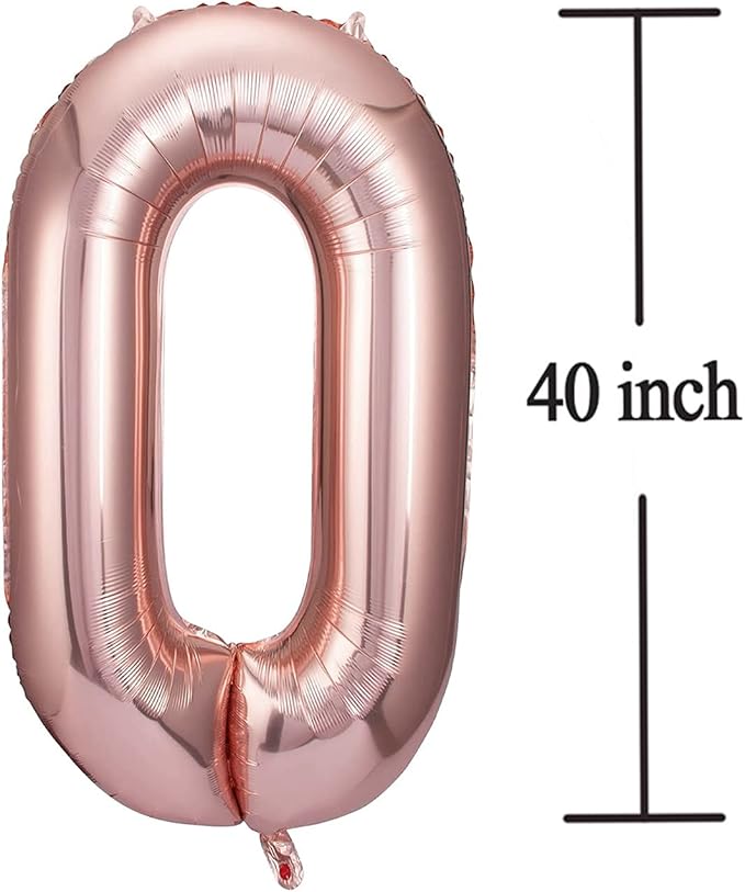 Rose Gold 30 Number Balloons Big Giant Jumbo Large Number 30 Foil Mylar Balloons for Women Men 30th Birthday Party Supplies 30 Anniversary Events Decorations-40 inch