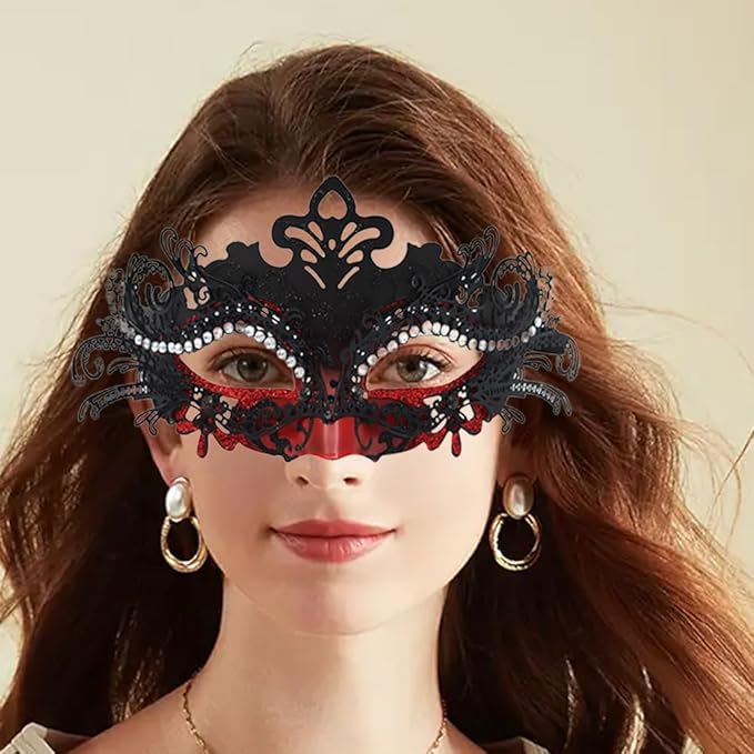 Couple Masquerade Mask Set - Venetian Style Masks for Halloween, Costume Parties and Carnival