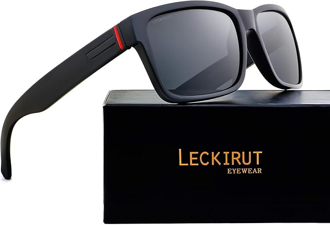 LECKIRUT Vintage Polarized Sunglasses for Men Women Retro Oversized Square Mirror Sun Glasses