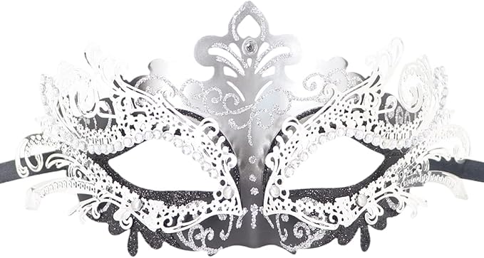 Coolwife Couples Masquerade Masks Metal Venetian Mardi Gras Party Evening Prom Costume Mask