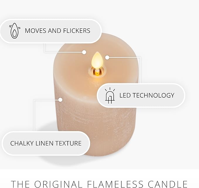 Luminara - Flameless LED Battery Operated Flickering Pillar Candles - Irish Cream - Pack of 1-3x4.5 - Realistic Moving Flame Real Wax Indoor/Outdoor