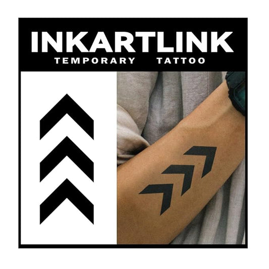 INKARTLINK Tattoo Tech, 3 Sheets Small Semi Permanent Tattoo, Adult Art Design Temporary Tattoos, Lasts 1-2 Weeks, Waterproof, Realistic Look, No Adhesive, No Reflection (Lines Leap Design)