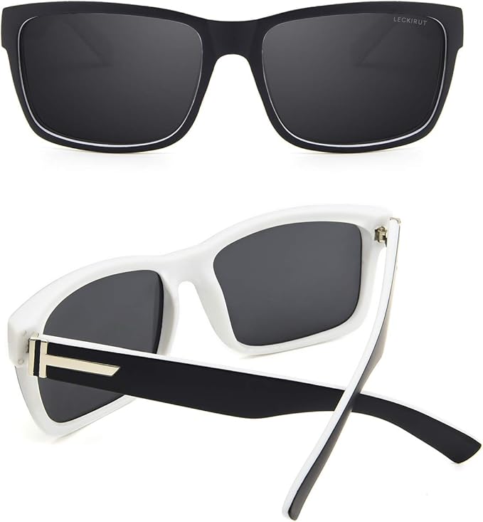 LECKIRUT Vintage Polarized Sunglasses for Men Women Retro Oversized Square Mirror Sun Glasses