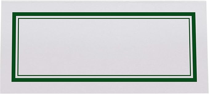 Double Line Border Printable Place Cards, Hunter Green (Choose Color), Set of 150 (25 Sheets), Laser & Inkjet Printers - Wedding, Party, Dinner, and Special Events