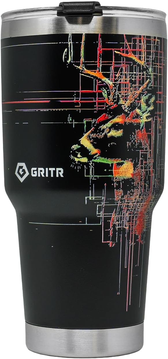 GRITR Stainless Steel Tumbler – 20oz/30oz, Insulated & Leakproof, Hot or Cold Drinks Anywhere, Travel Tumbler with Straw and Lids for Coffee, Water & Smoothies