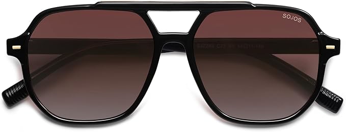SOJOS Retro Trendy Aviator Polarized Sunglasses Men Women Vintage 70s Square Stylish Frame Sun Glasses SJ2283