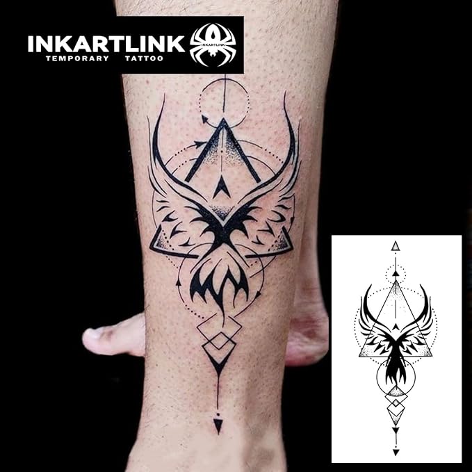 INKARTLINK Temporary Tattoos, Semi Permanent Tattoo Adult Art Design Waterproof Temp Tattoo Party Favors Tattoo Stickers Realistic Look, No Adhesive, Lasts 1-2 Weeks (Wings Pattern)