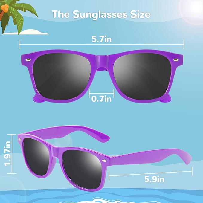 Black Sunglasses Party Favors - 12 Pack Sunglasses Bulk for Wedding Graduation Birthday Pool Beach Party Supplies