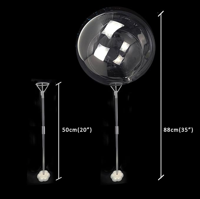Lightsfever Red 6pc LED Light up Balloon with sticks, stands and batterys, for tabletop no helium required DIY Kit (red)
