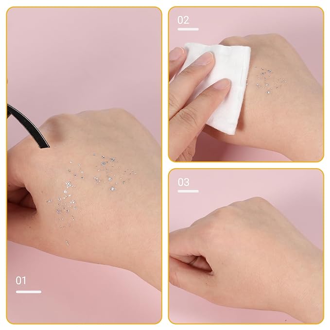 Glitter Freckles Face Tattoo, 10PCS Silver Glitter Freckles, 2 Styles Body Face Glitter for Women Girls, Cute Star Waterproof Glitter Makeup Patches, Country Concerts Singer Festival Rave Accessories