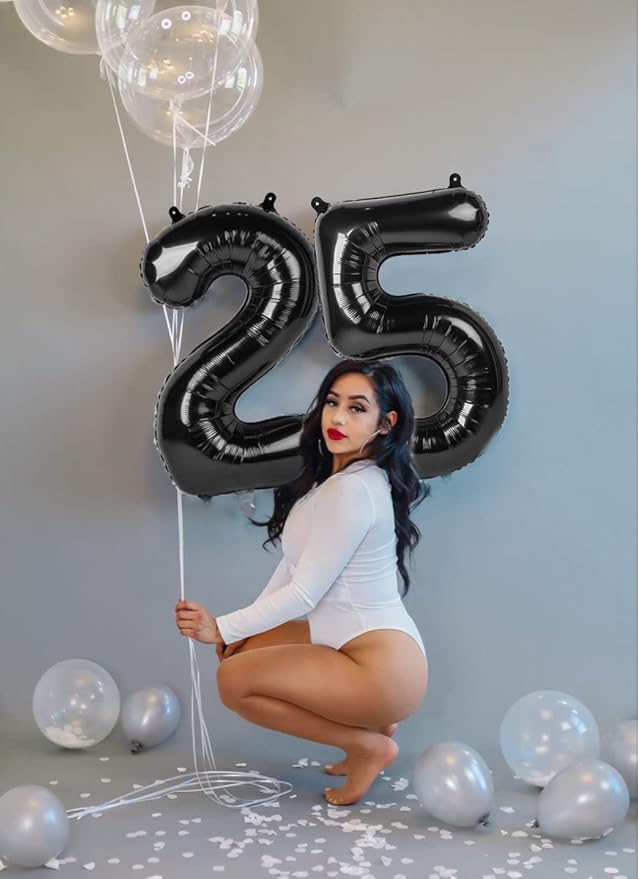 40 Inch Black Number Balloon, Reusable Foil Helium Balloon for Birthday Decorations, Party Décor, Graduations, Anniversary, Photo Shoot, Number 9, Unisex, 1 Piece
