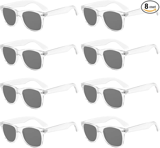 Pibupibu Neon Colors Party Favor Supplies Unisex Sunglasses Pack of 8