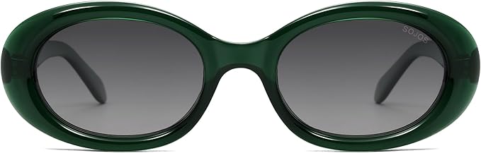 SOJOS Small Retro Oval Polarized Sunglasses for Women Men 90s Vintage UV400 Protection Tiny Sun Glasses SJ2286