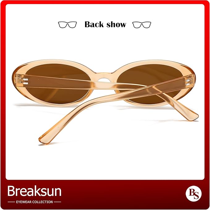 Retro Oval Sunglasses for Women Men Fashion Small Oval Sunglasses 90s Vintage Shades