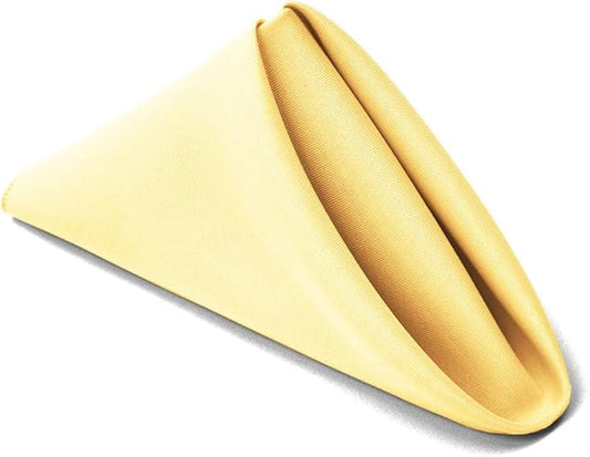TableLinensforLess 17x17 Inch Polyester Cloth Napkins, Set of 6 (Butter Yellow)