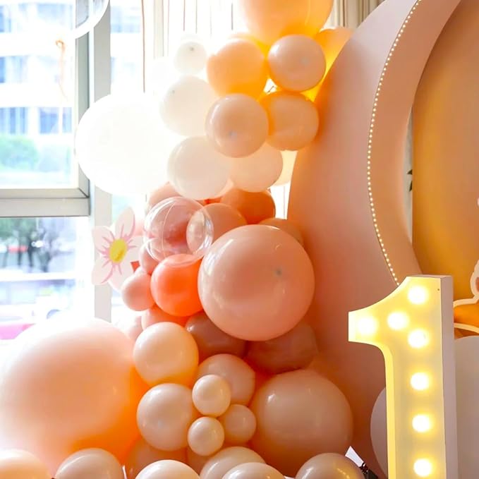 90pack Peach Balloons Different Size 18/12/10/5 Inch Peach Balloon Garland Arch Kit for Graduation, Wedding, Birthday, Princess Theme Party, Baby Shower, Anniversary Party Decorations