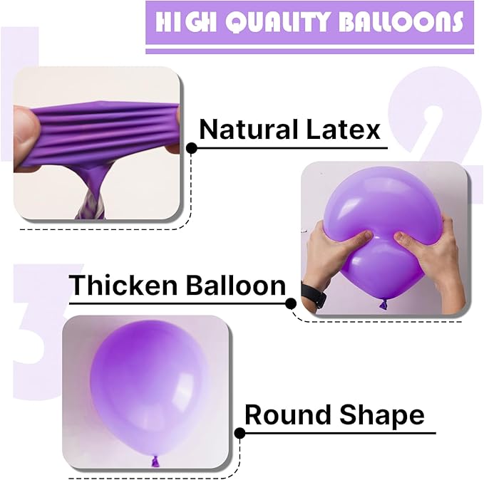PartyWoo Purple Balloons 100 pcs Different Sizes of 36 18 12 10 5 Inch Light Purple Lavender Lilac Balloon Arch Kit Garland for Graduation Baby Shower Halloween Birthday Party Decorations Purple-Y15