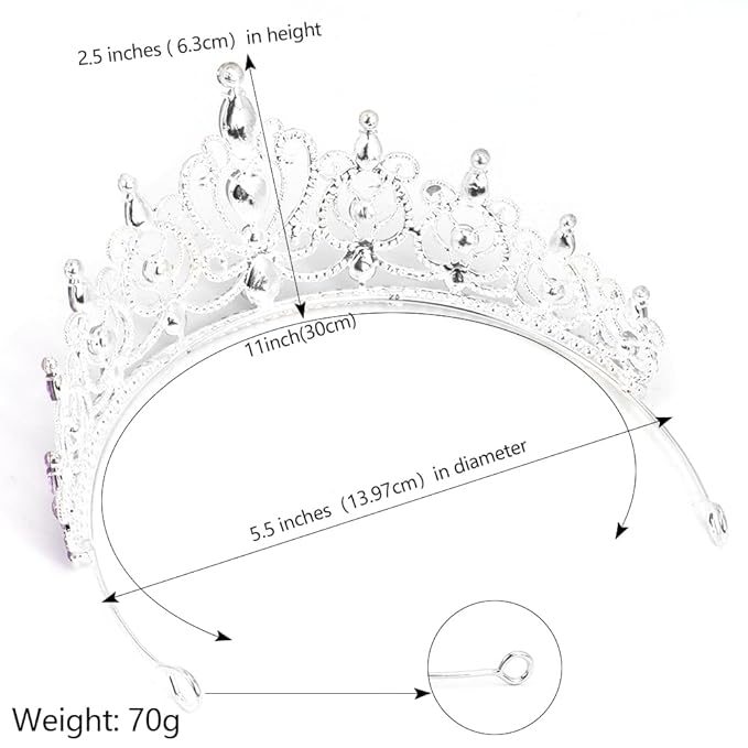 TODDER Purple Tiara for Women Girls Rhinestone Princess Queen Crowns Crystal Headband for Girls Wedding Hair Accessories for Bridal Birthday Party Prom Halloween Cosplay Holidays