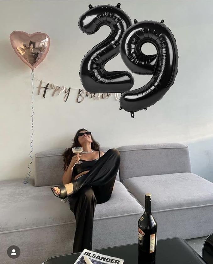 40 Inch Black Number Balloon, Reusable Foil Helium Balloon for Birthday Decorations, Party Décor, Graduations, Anniversary, Photo Shoot, Number 9, Unisex, 1 Piece