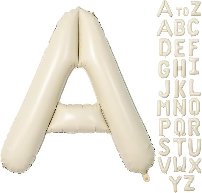 Cream Letter A Balloons,40 Inch Balloons Letter A Mylar Helium Large A Balloon for Birthday Party Anniversary Decorations