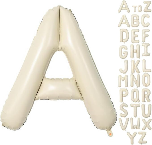 Cream Letter A Balloons,40 Inch Balloons Letter A Mylar Helium Large A Balloon for Birthday Party Anniversary Decorations