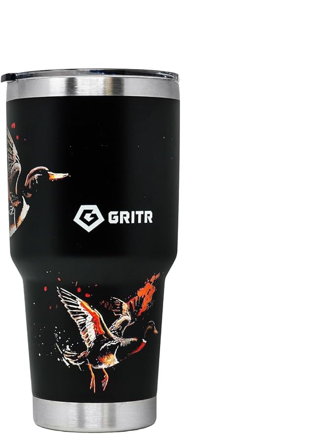 GRITR Stainless Steel Tumbler – 20oz/30oz, Insulated & Leakproof, Hot or Cold Drinks Anywhere, Travel Tumbler with Straw and Lids for Coffee, Water & Smoothies