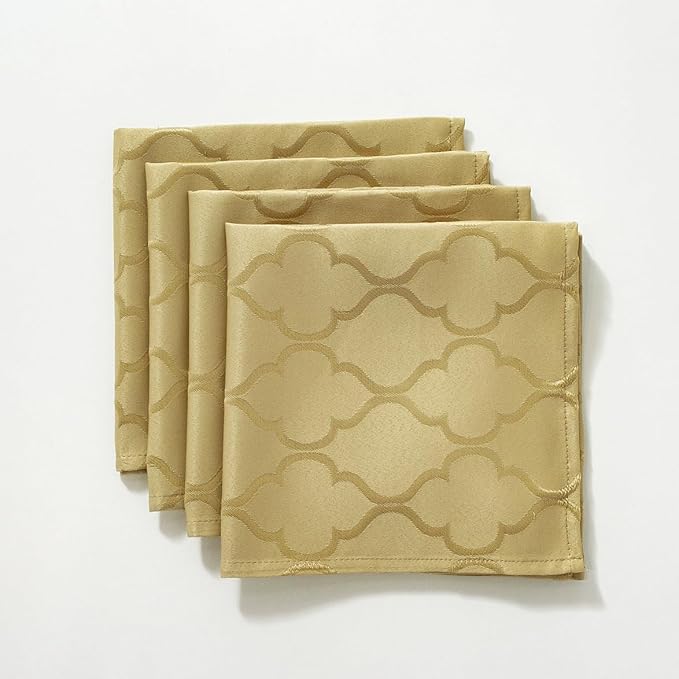 SASTYBALE Jacquard Cloth Napkins 20 x 20 Inch Flower Pattern 4 Pieces Solid Washable Comfortable for Restaurant Family Dinners Weddings Parties and Banquets(Square, 20 inch x 20 inch)