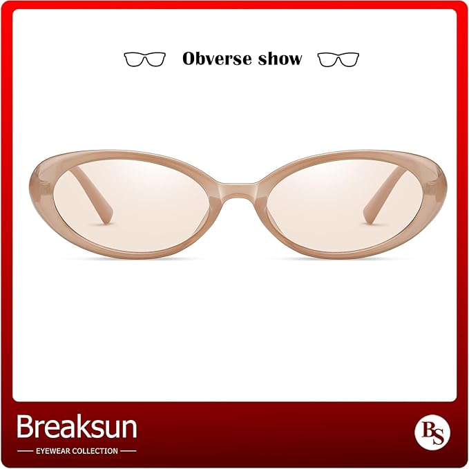 Retro Oval Sunglasses for Women Men Fashion Small Oval Sunglasses 90s Vintage Shades