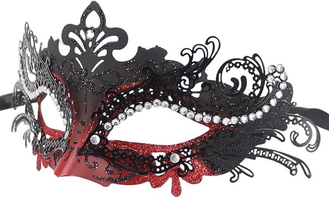 Coolwife Couples Masquerade Masks Metal Venetian Mardi Gras Party Evening Prom Costume Mask