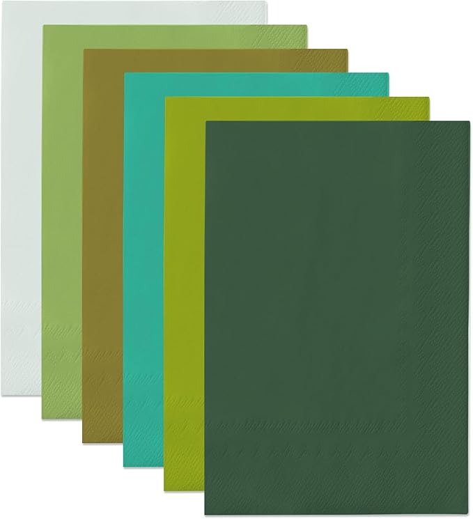 qiqee Green Paper Napkins 13 * 16inch Guest Paper Disposable Towels Napkin Paper Hand Towels for Wedding, Dinner, Birthday Party, Dessert Cocktail ＆ Kitchen Napkins（ 120 Count）