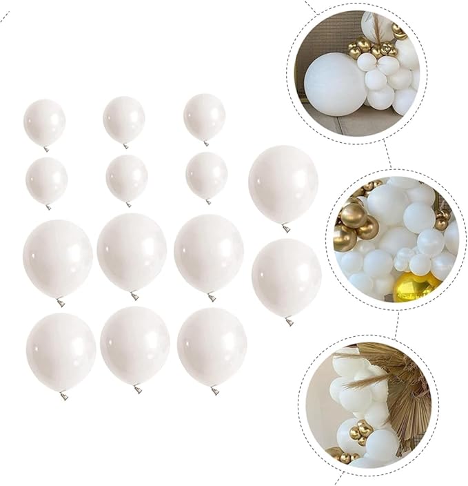 White Balloon Garland Kit DIY Arch Latex Balloons for Shower Wedding Party Decorations for Wall Window Door Hanging and Photo Props