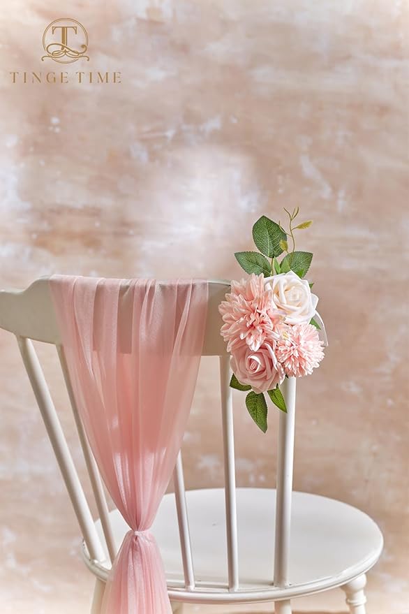 TINGE TIME Pink Artificial Flowers Combo Box Set, Fake Flower Leaf with Stems for DIY Spring Garland Wedding Bouquets Table Centerpieces Baby Shower Home Party Floral Arrangements Decorations