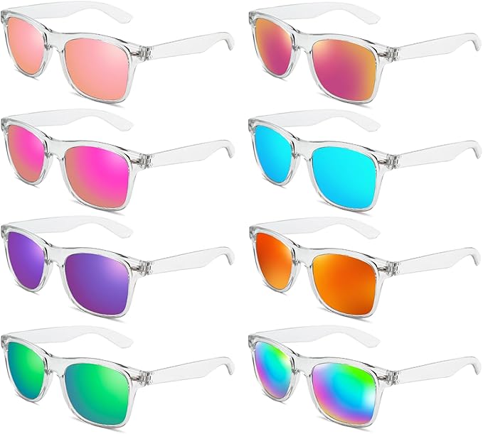Pibupibu Neon Colors Party Favor Supplies Unisex Sunglasses Pack of 8